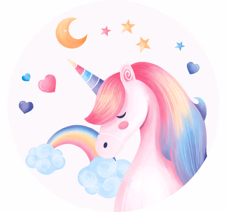 Untersetzer freak mit verspielter einhorn-illustration - TenStickers