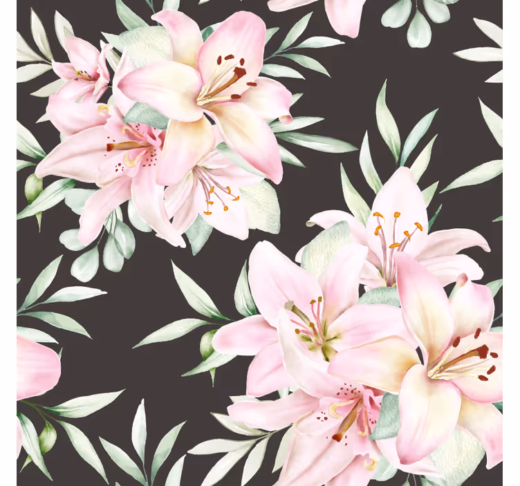 Untersetzer freak botanisches arrangement mit lilien - TenStickers