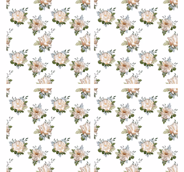 Untersetzer mit floralem muster auf weißem hintergrund - TenStickers
