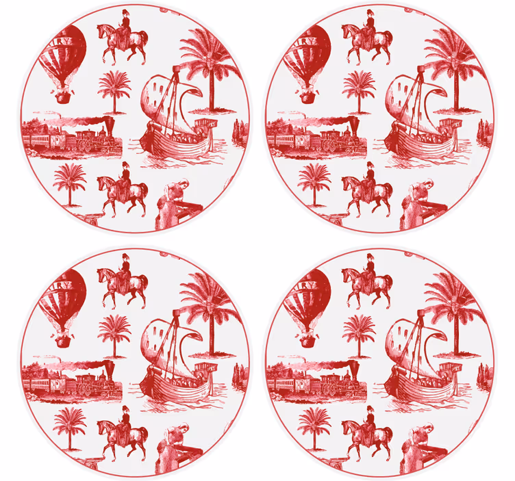 Vintage untersetzer mit maritimer szenerie - TenStickers