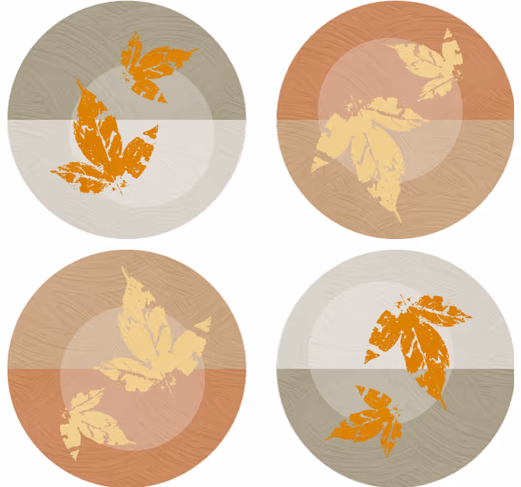 Untersetzer modern blattmuster-overlays - TenStickers