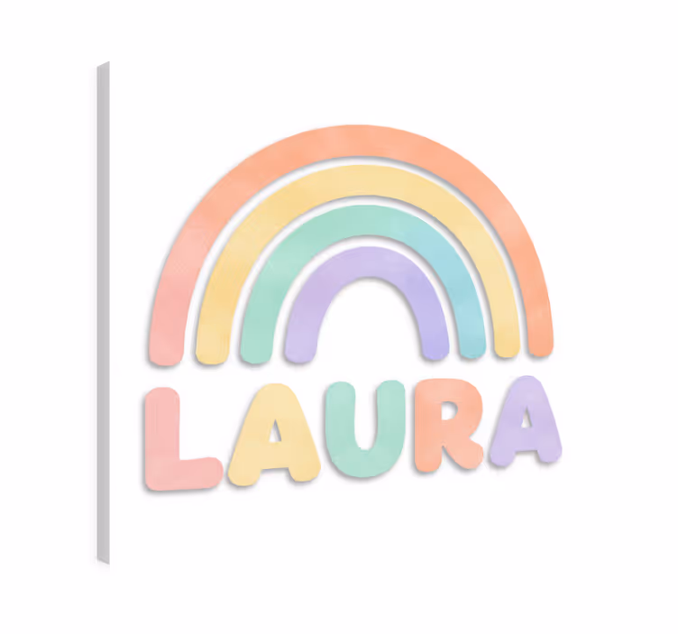 Leinwandbild kinder regenbogen mit namen - TenStickers