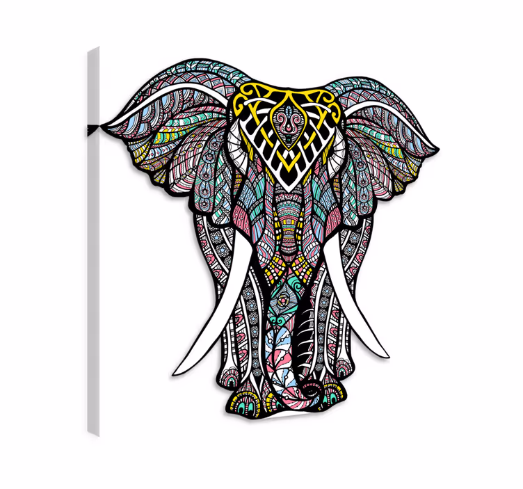 Wandbild elefant mandala elefantenvinylteppich - TenStickers