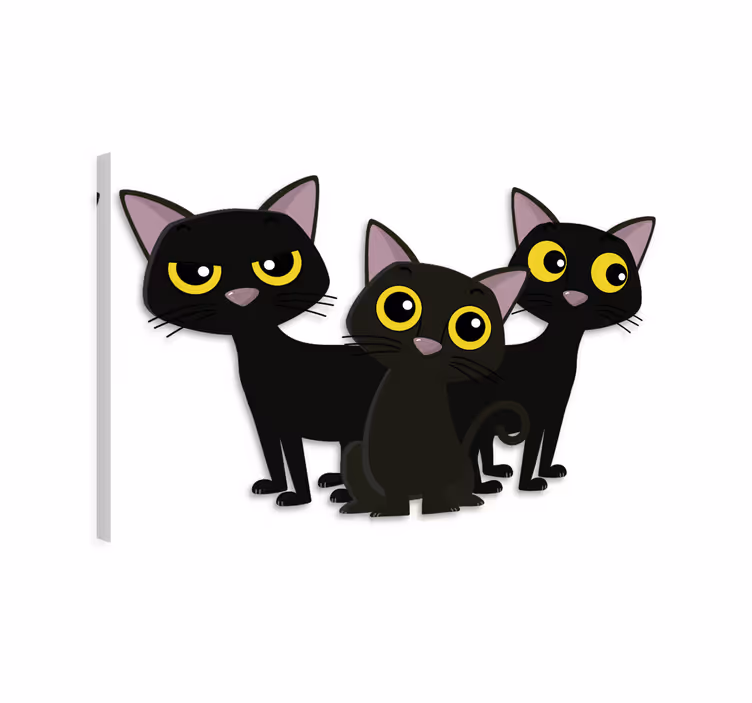Wandbilder katzen in schwarz - TenStickers