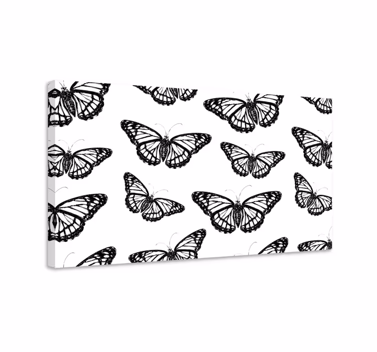 Wandbild schmetterling in schwarz-weiß - TenStickers
