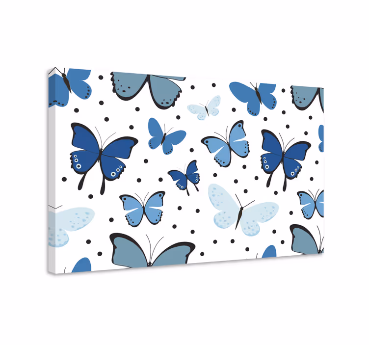Wandbild schmetterling schwarz und blau flügel - TenStickers