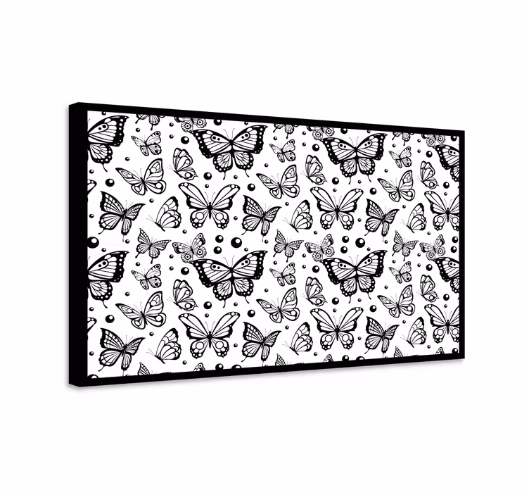 Wandbild schmetterling einfarbige schmetterlinge und punkte - TenStickers