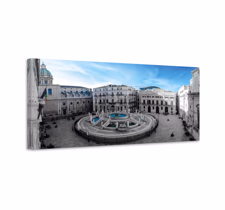 Leinwandbild palermo brunnenplatz - TenStickers