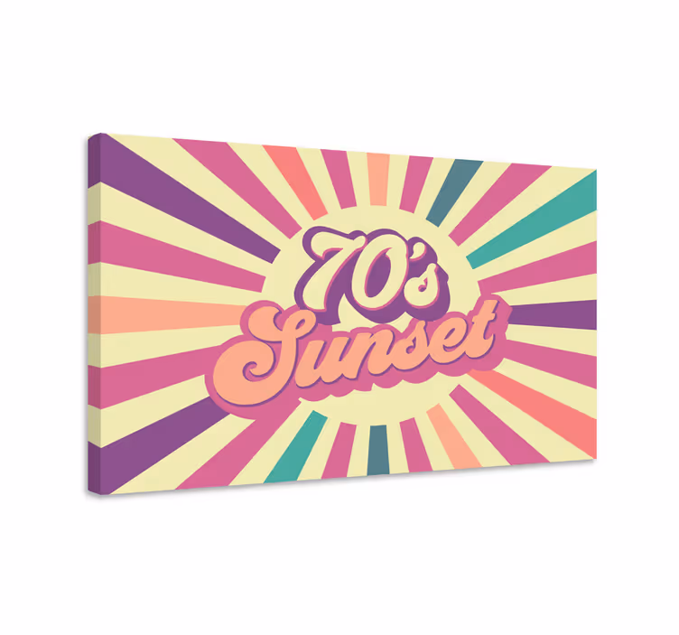 Wandbilder Vintage 70er geometrische sonne - TenStickers