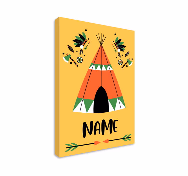 Leinwandbild Kinderzimmer personalisiertes tipi - TenStickers