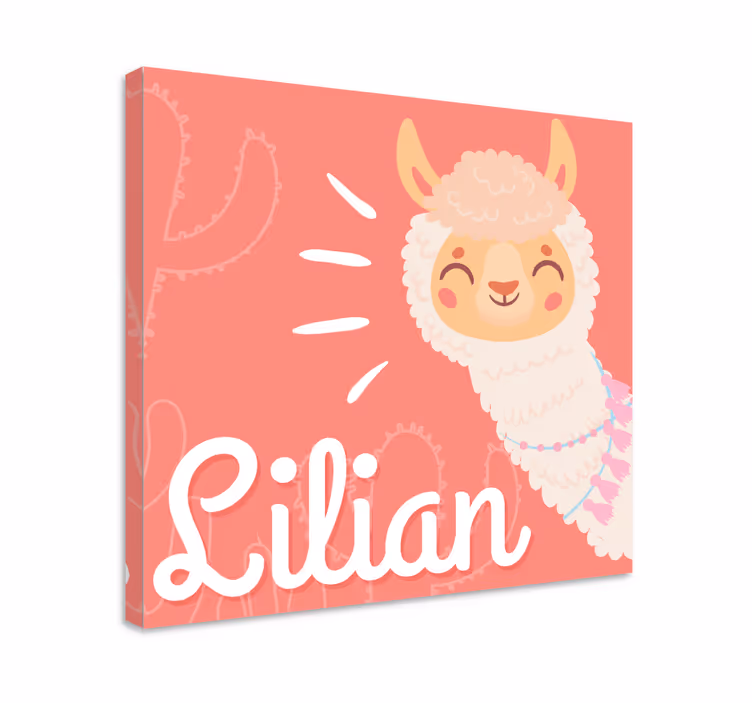 Leinwandbild Babys personalisiertes lama - TenStickers