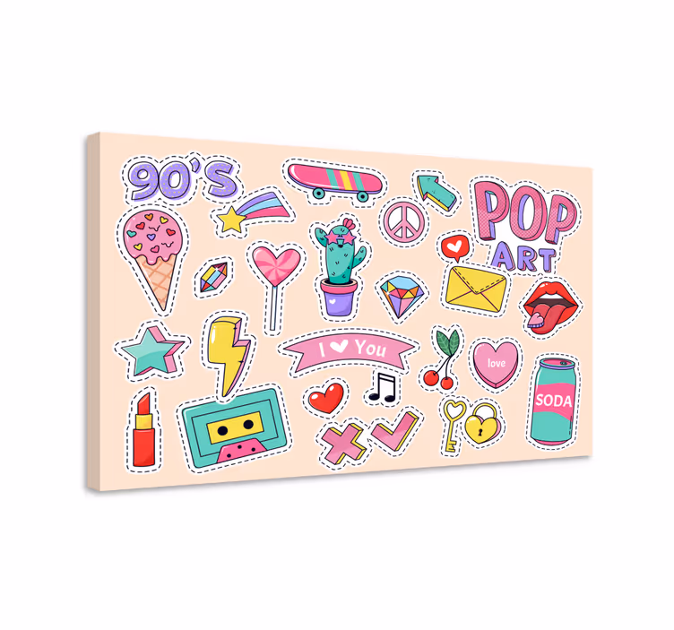 Leinwandbild retro pop sticker - TenStickers