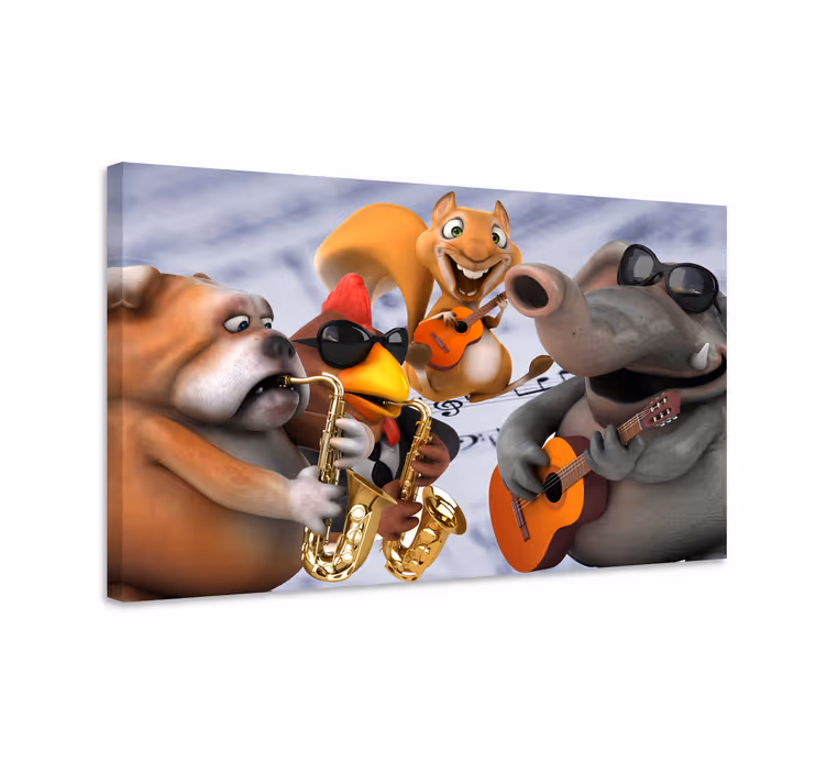 Leinwandbild Menschen tiermusikantenband - TenStickers