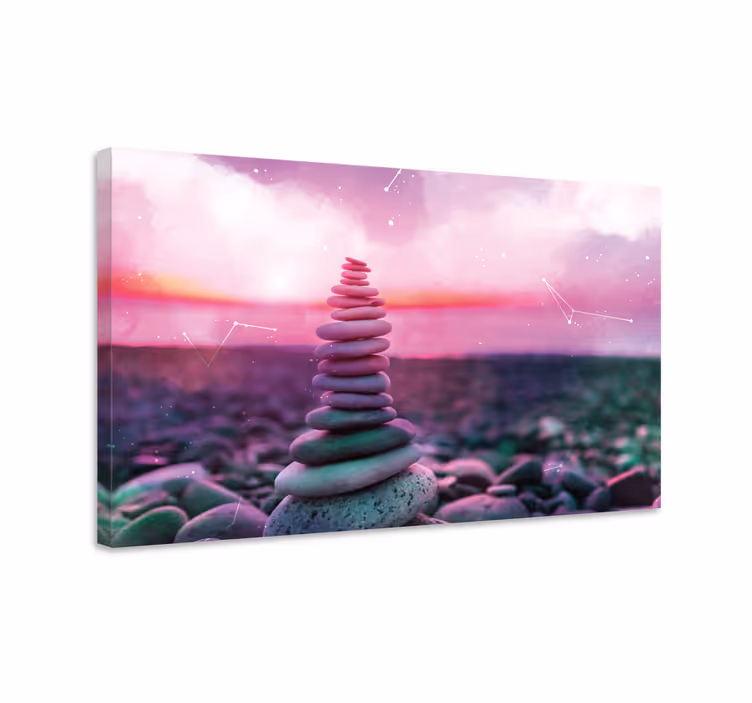 Zen bilder leinwand ausbalancierter steinturm - TenStickers