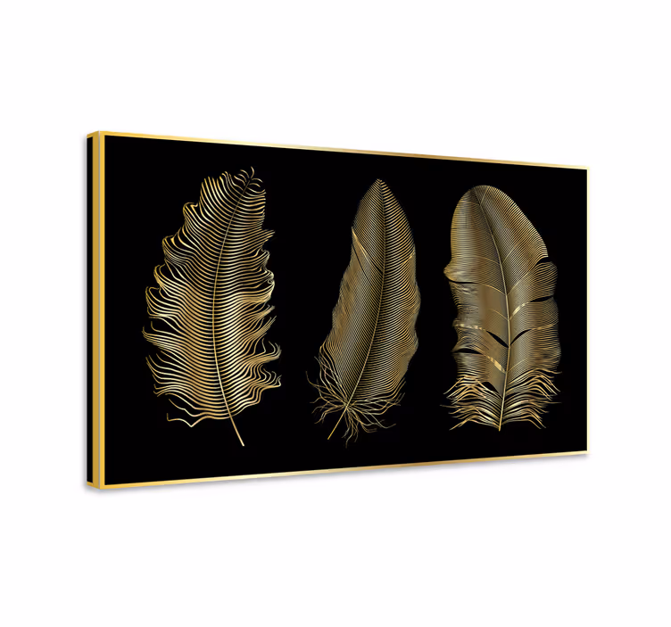 Wandbild federn in goldblatt-designs - TenStickers