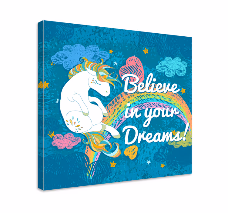 Einhorn Wandbild Einhorn mehrfarbig frase - TenStickers