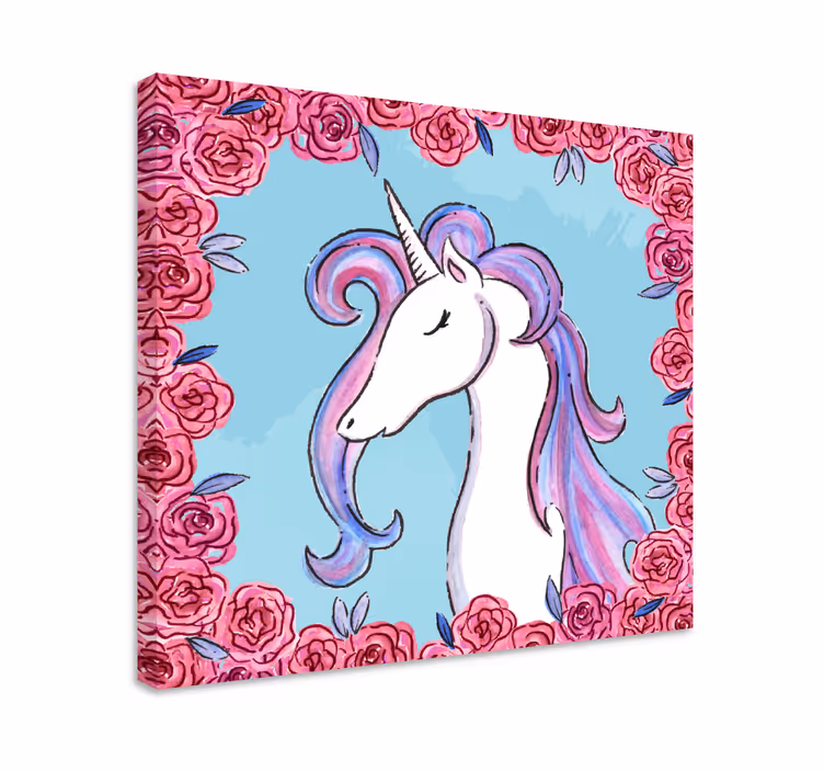 Einhorn Wandbild Unicornios tonos lila - TenStickers