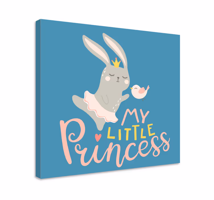 Hirsch bild leinwand mit süßer hasenprinzessin - TenStickers