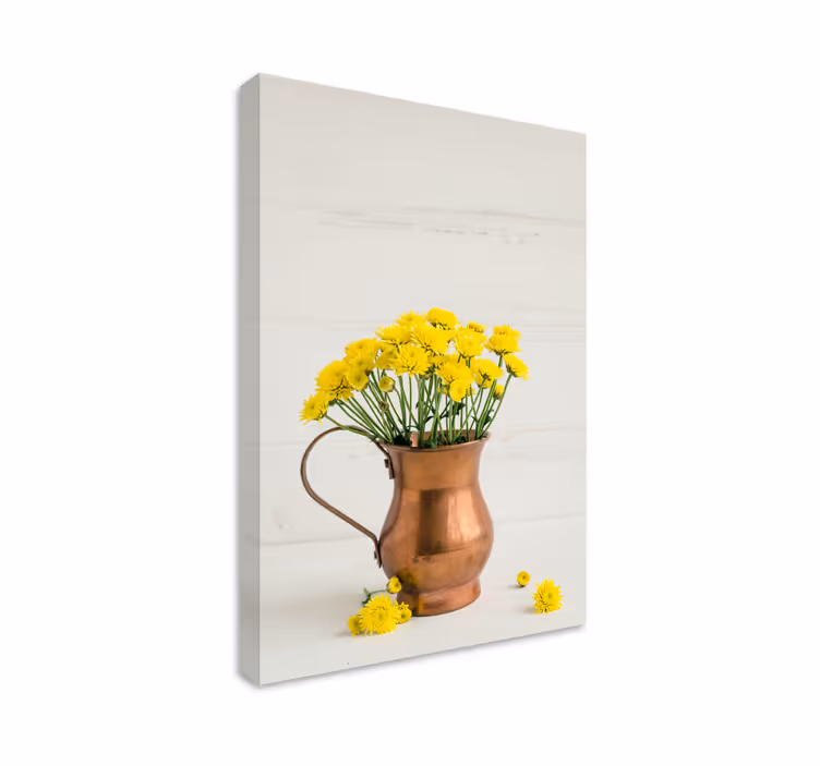 Leinwandbild goldenes blumenarrangement - TenStickers