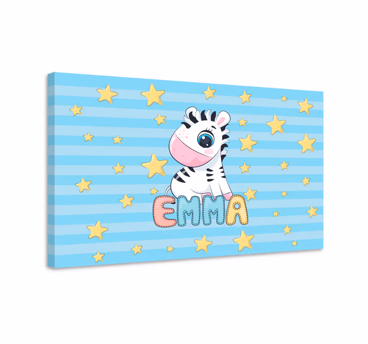 Hirsch bild leinwand mit niedlicher zebra figur - TenStickers