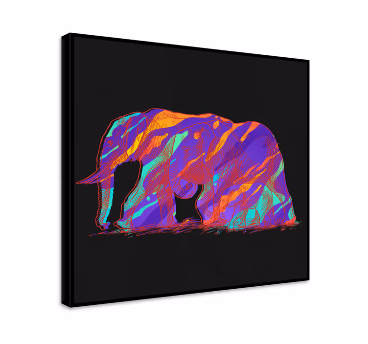 Wandbild elefant silhouettenkunst - TenStickers