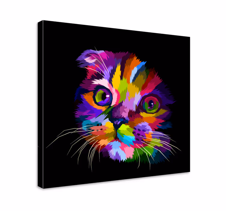 Wandbilder Katzen Gemalte regenbogenkatze - TenStickers