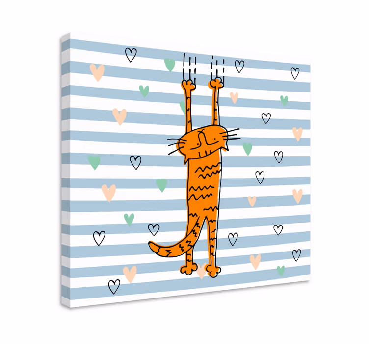 Wandbilder katzen verspielte orange katze - TenStickers