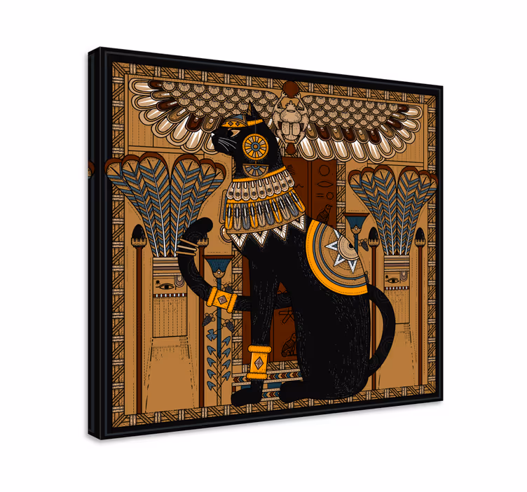Wandbild elefant und ägyptische katze - TenStickers