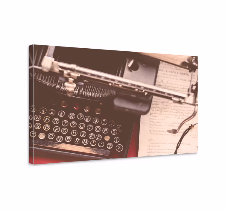 Wandbilder Vintage Telefon und schreibmaschine - TenStickers