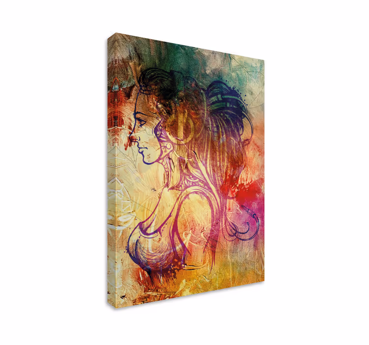 Leinwandbild elegante profil-silhouette - TenStickers