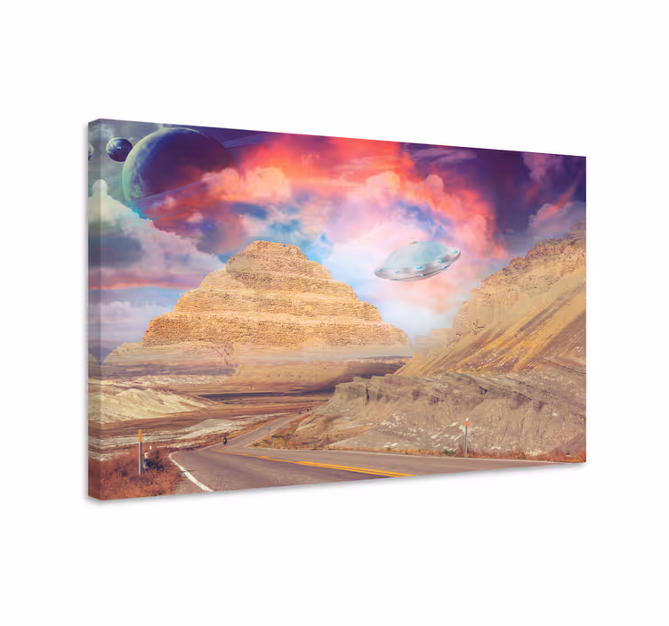 Leinwandbild ornament mysteriöse berglandschaft - TenStickers