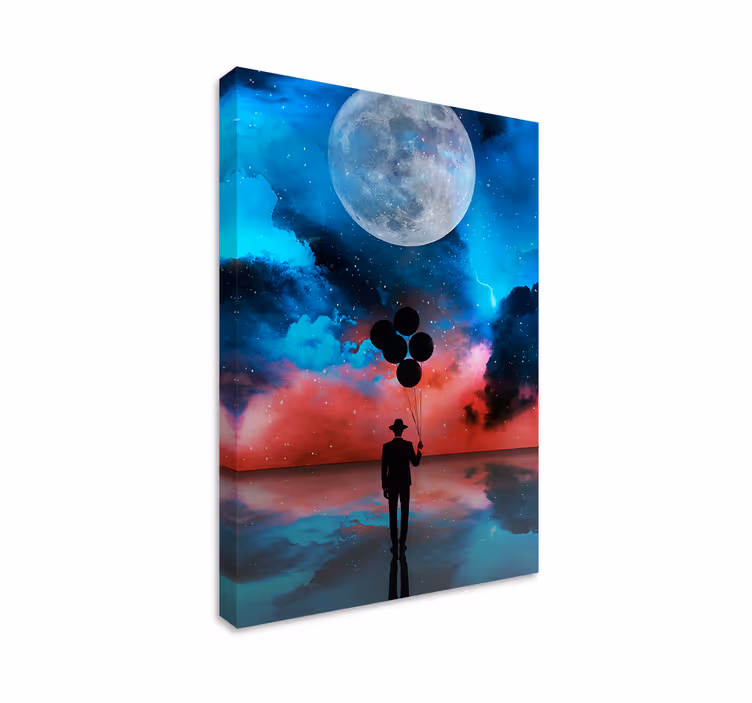 Leinwandbild abstrakt geheimnisvolle silhouetten ballons - TenStickers