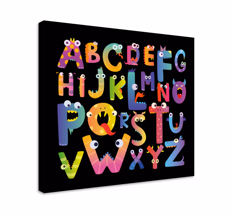 Leinwandbild mit monströsen alphabet-charakteren - TenStickers