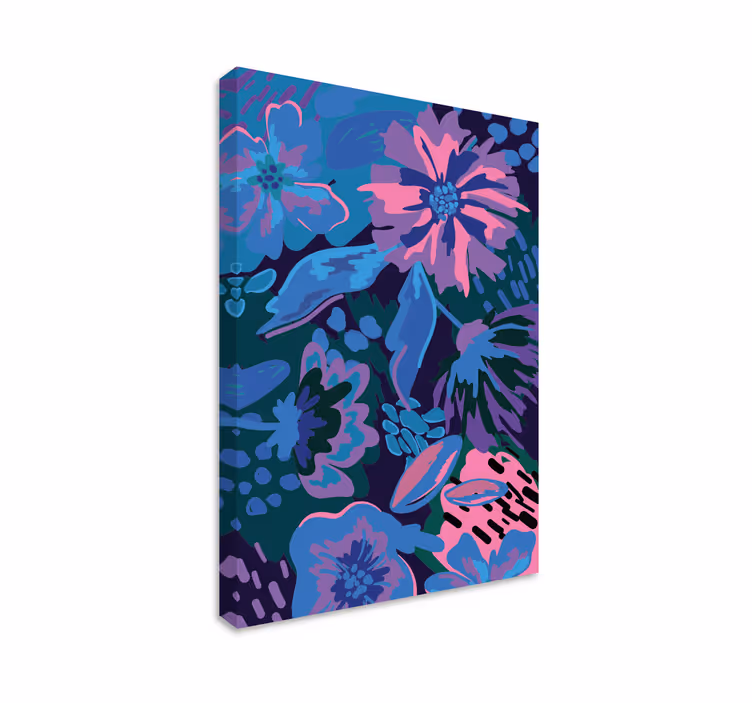 Leinwandbild Diele Blumen abstrakt - TenStickers