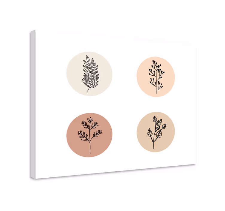Leinwandbild mit floralen kreis mustern - TenStickers