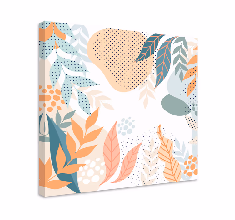 Leinwandbild mit botanischen blattmustern - TenStickers