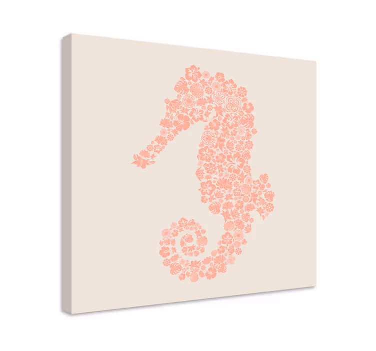 Wandbild elefant mit seepferdchen blumenmuster - TenStickers