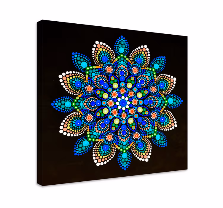 Mandala Wandbilder Mandala bunte punkte - TenStickers