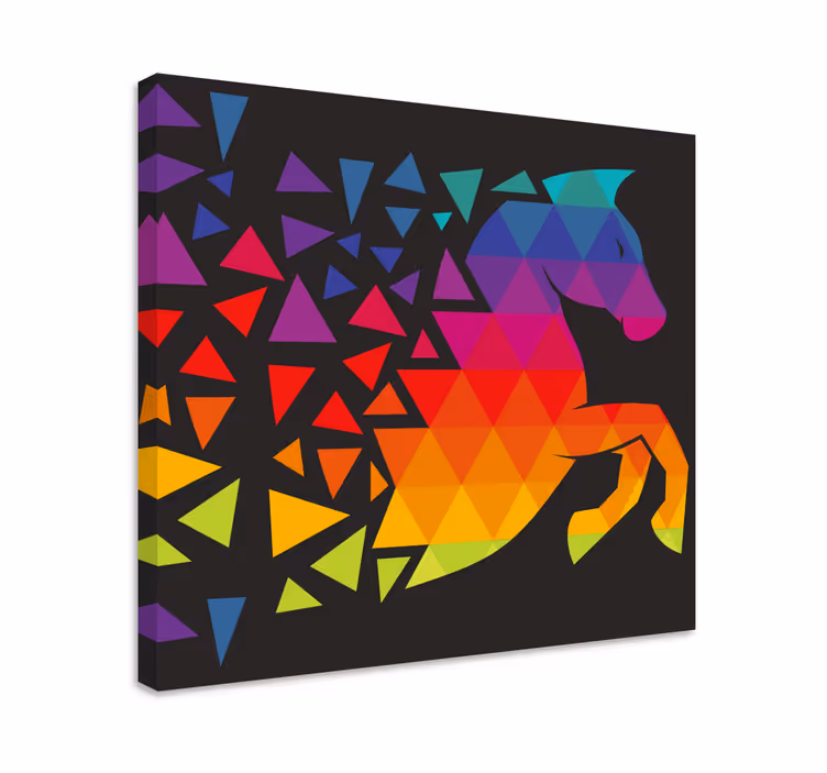 Pferde leinwand buntes geometrisches pferd - TenStickers