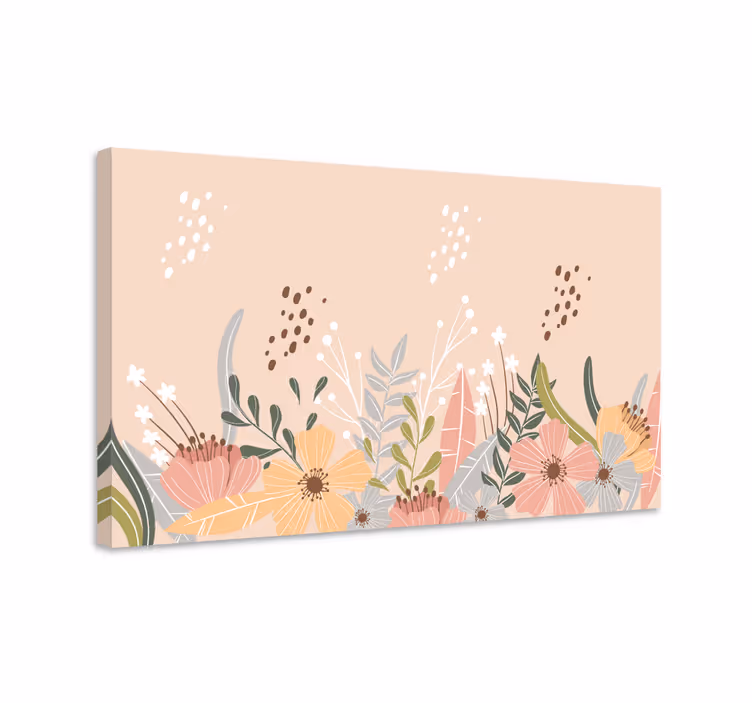 Leinwandbild pastellfarbenes blumenmuster - TenStickers