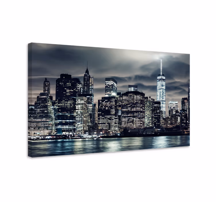 Leinwandbild New york bei nacht - TenStickers