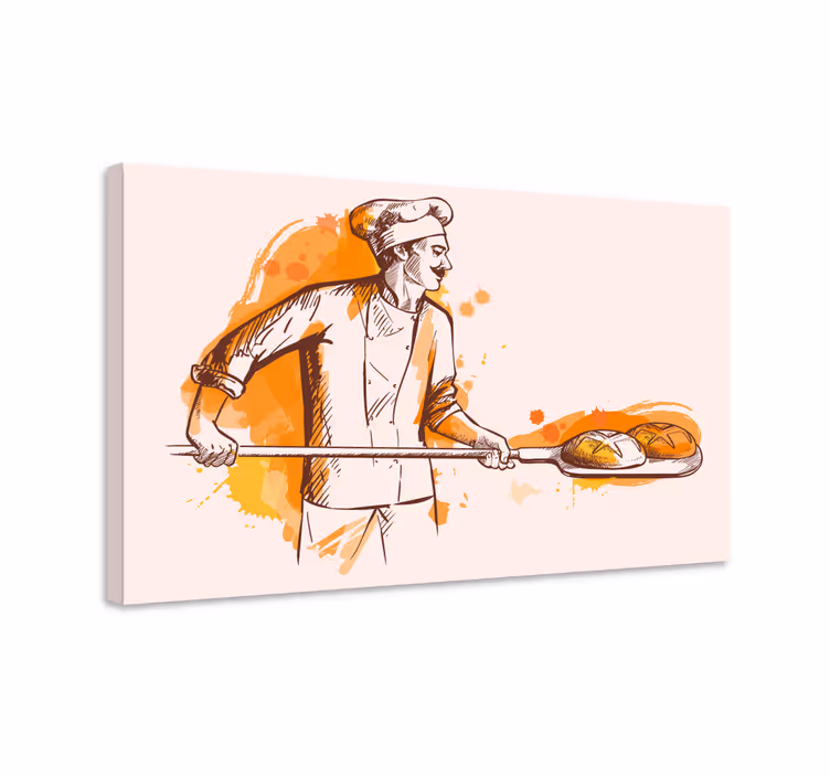 Leinwandbild obst bäcker mit brot - TenStickers