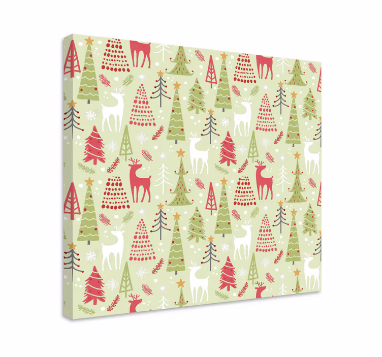 Hirsch bild leinwand festliches hirschmuster - TenStickers
