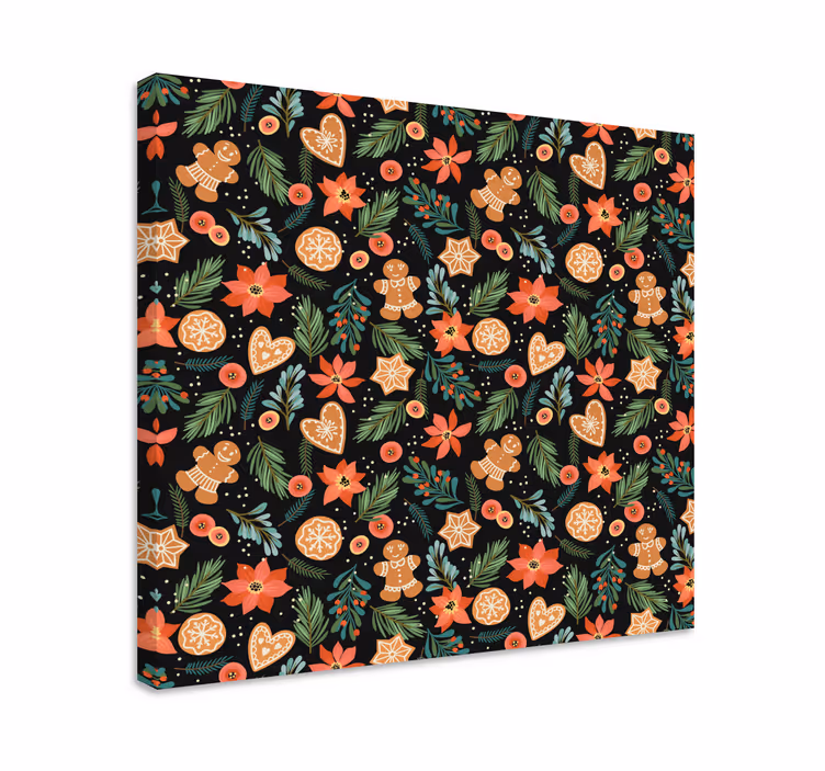 Wandbild tier mit lebkuchen weihnachtsmustern - TenStickers