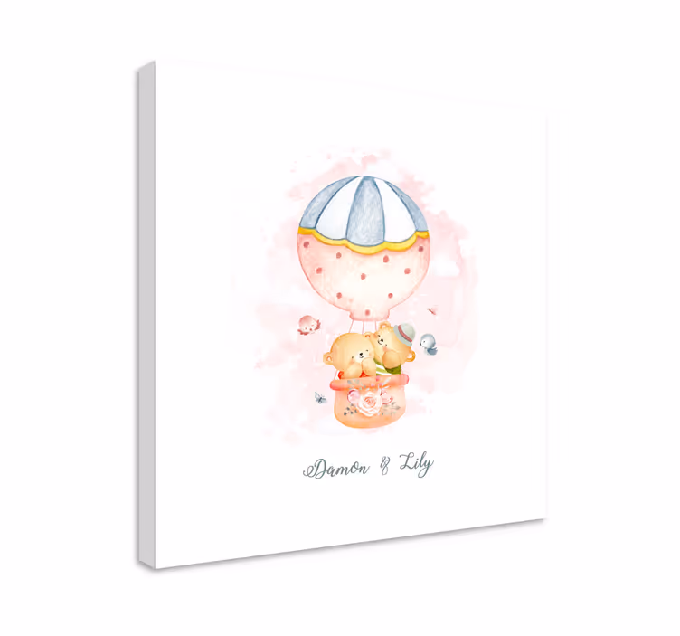 Leinwandbild babys ballons und bären - TenStickers