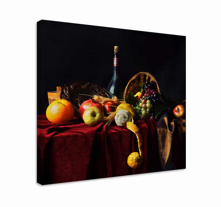 Leinwandbild obst goldenes obstarrangement - TenStickers