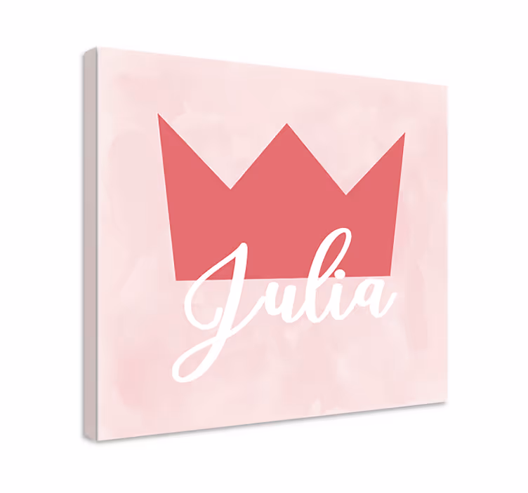 Weltkarte leinwand krone personalisierung julia - TenStickers