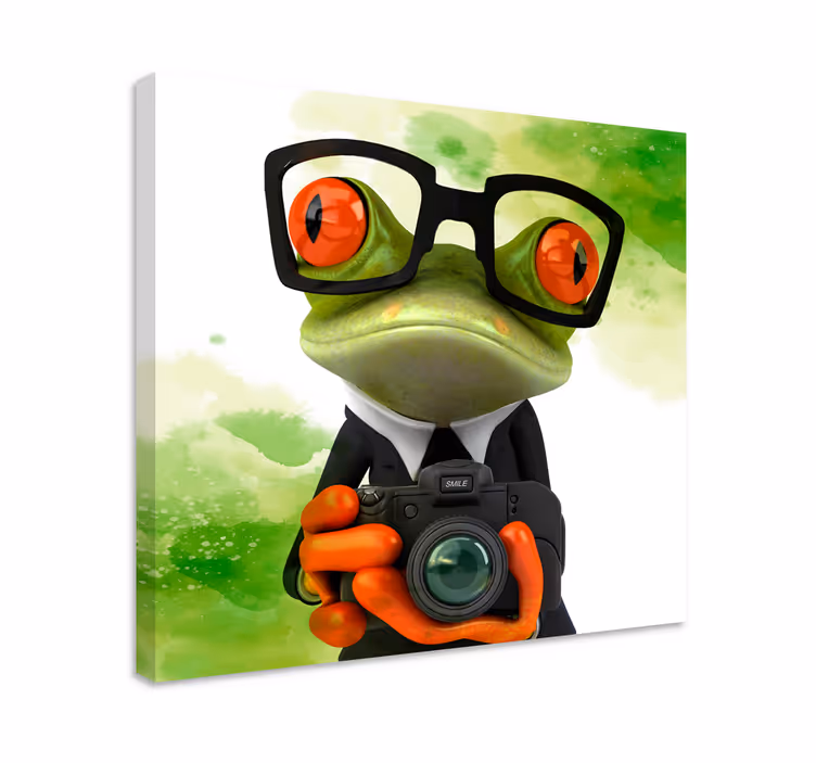 Leinwandbild Teenager Fotograf frosch - TenStickers