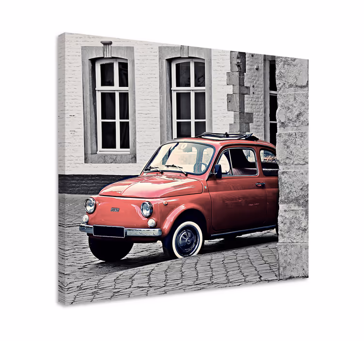 Wandbilder vintage klassisches rotes auto - TenStickers