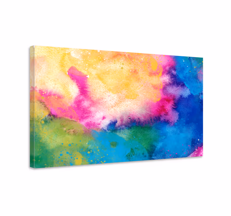 Leinwandbild abstrakt mit lebhaften aquarellwirbeln - TenStickers